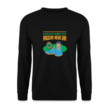 Lustiges Marathon Läufer Laufen Cross Country - Unisex Pullover - Schwarz - Vorne - Alina (178cm) & Michal (187cm)