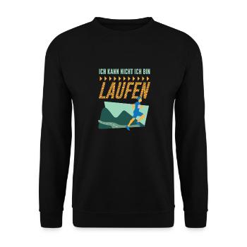 Lustiges Marathon Läufer Laufen Cross Country - Unisex Pullover - Schwarz - Vorne - Alina (178cm) & Michal (187cm)