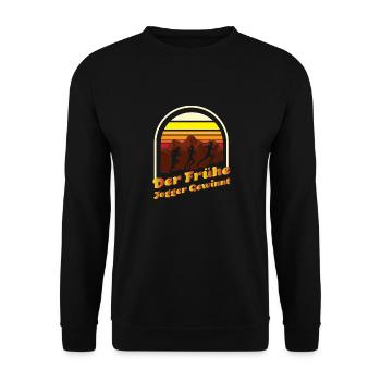 Lustiges Marathon Läufer Laufen Cross Country - Unisex Pullover - Schwarz - Vorne - Alina (178cm) & Michal (187cm)