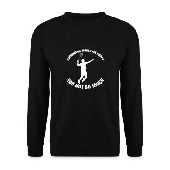 Badminton player Badminton fan Badminton - Unisex Sweatshirt - black - Front - Alina (178cm) & Michal (187cm)
