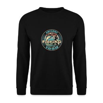 Awesome since 1998. Angel, Angler Geburtstag - Unisex Pullover - Schwarz - Vorne - Alina (178cm) & Michal (187cm)