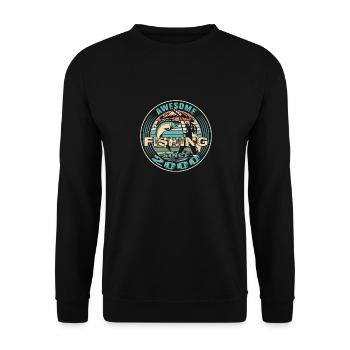 Awesome since 2000. Angel, Angler Geburtstag - Unisex Pullover - Schwarz - Vorne - Alina (178cm) & Michal (187cm)