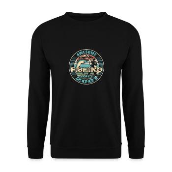 Awesome since 2001. Angel, Angler's birthday - Unisex Sweatshirt - black - Front - Alina (178cm) & Michal (187cm)