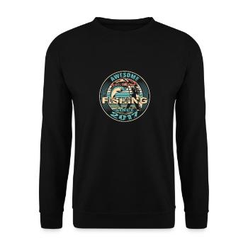 Génial depuis 2017. Angel, l’anniversaire du pêcheur - Sweat-shirt Unisexe - noir - Devant - Alina (178cm) & Michal (187cm)