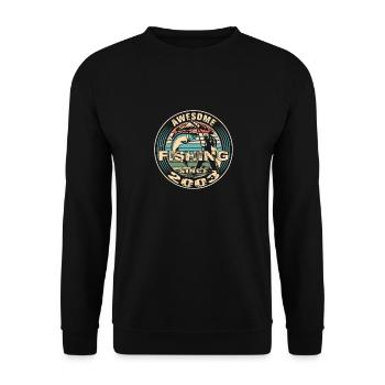 Awesome since 2003. Angel, Angler Geburtstag - Unisex Pullover - Schwarz - Vorne - Alina (178cm) & Michal (187cm)