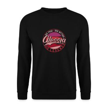Die frau der Mythos die Legende Alessia - Unisex Pullover - Schwarz - Vorne - Alina (178cm) & Michal (187cm)