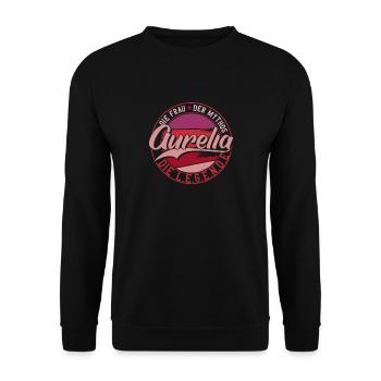 Die frau der Mythos die Legende Aurelia - Unisex Pullover - Schwarz - Vorne - Alina (178cm) & Michal (187cm)