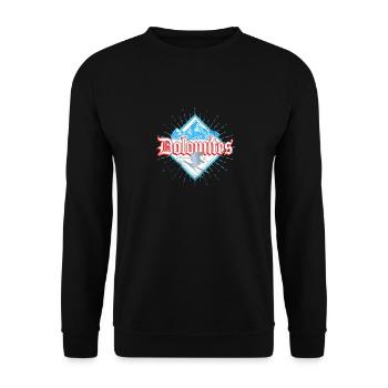 Dolomiten Südtirol Retro Skifahrer Vintage - Unisex Pullover - Schwarz - Vorne - Alina (178cm) & Michal (187cm)