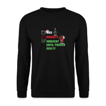 innocent until proven guilty - Unisex Sweatshirt - black - Front - Alina (178cm) & Michal (187cm)