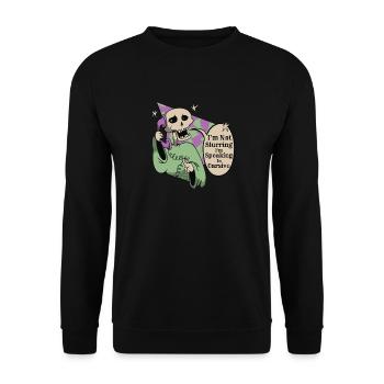I'm not slippy, I speak in italics - Unisex Sweatshirt - black - Front - Alina (178cm) & Michal (187cm)