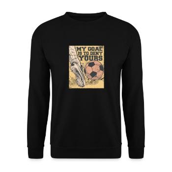 Mein Ziel Ist Es, Deine Fußballschuhe - Unisex Pullover - Schwarz - Vorne - Alina (178cm) & Michal (187cm)