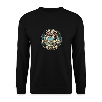 Awesome since 2015. Angel, Angler Birthday - Unisex Sweatshirt - black - Front - Alina (178cm) & Michal (187cm)