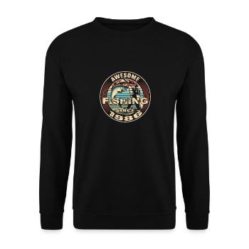 Awesome since 1986. Angel, Angler's birthday - Unisex Sweatshirt - black - Front - Alina (178cm) & Michal (187cm)
