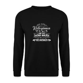 Freundschaft Arbeitskollegen Spaß Job Freundschaft - Unisex Pullover - Schwarz - Vorne - Alina (178cm) & Michal (187cm)