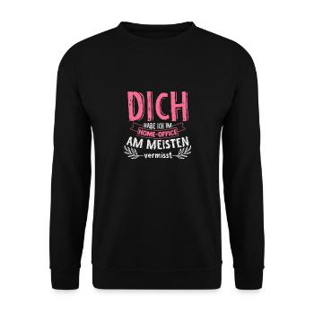 Home Office Freundin Arbeit Freundschaft Lieblings - Unisex Pullover - Schwarz - Vorne - Alina (178cm) & Michal (187cm)