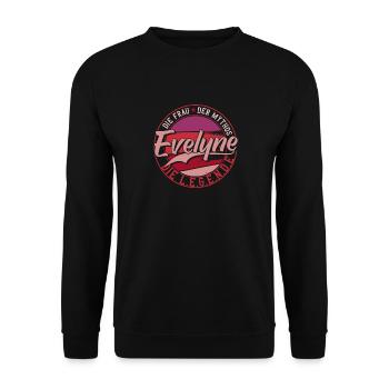 Die frau der Mythos die Legende Evelyne Geschenk - Unisex Pullover - Schwarz - Vorne - Alina (178cm) & Michal (187cm)