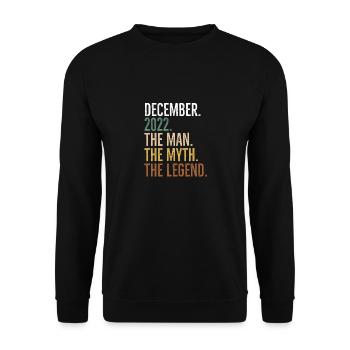 Décembre 2022 L’homme Le mythe La légende - Sweat-shirt Unisexe - noir - Devant - Alina (178cm) & Michal (187cm)