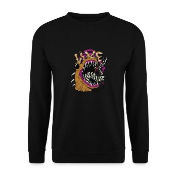 Wie bitte furchterregende Kreatur Wie bitte furcht - Unisex Pullover - Schwarz - Vorne - Alina (178cm) & Michal (187cm)