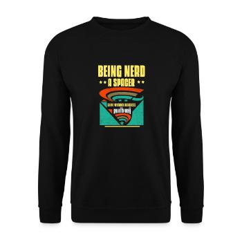 Vintage Nerd - Drôle - Sweat-shirt Unisexe - noir - Devant - Alina (178cm) & Michal (187cm)