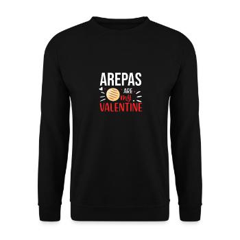 Arepas Zitat Lustiges kolumbianisches venezolanisches Essen Arepa - Unisex Pullover - Schwarz - Vorne - Alina (178cm) & Michal (187cm)