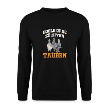 Taubenzüchter Opa Tauben - Unisex Pullover - Schwarz - Vorne - Alina (178cm) & Michal (187cm)