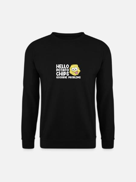 Bonjour Chips Goodbye Problèmes Chips Chips - Sweat-shirt Unisexe - noir