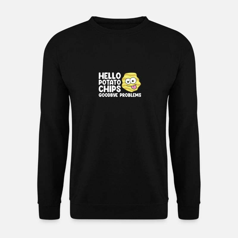 Bonjour Chips Goodbye Problèmes Chips Chips - Sweat-shirt Unisexe - noir