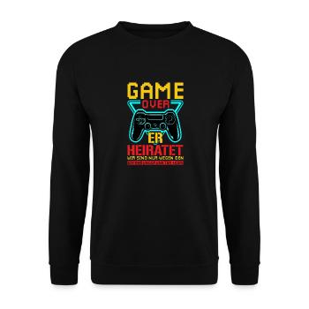 JGA Wedding Game Over Wedding Gamer Gift - Sweat-shirt Unisexe - noir - Devant - Alina (178cm) & Michal (187cm)