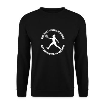 Tennis Tennisspielerin Mutter Tennisverein Mama - Unisex Pullover - Schwarz - Vorne - Alina (178cm) & Michal (187cm)