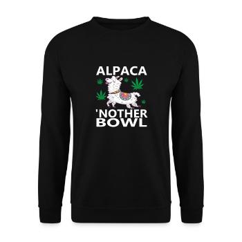 Alpaca Nother Bowl Funny Marijuana - Unisex Pullover - Schwarz - Vorne - Alina (178cm) & Michal (187cm)
