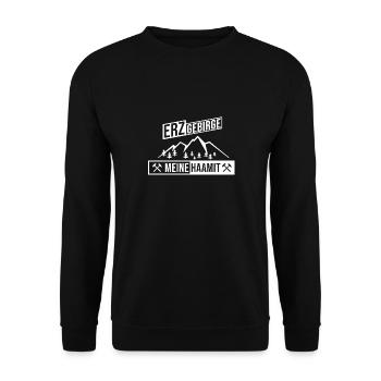 Erzgebirge Heimat Liebe - Unisex Pullover - Schwarz - Vorne - Alina (178cm) & Michal (187cm)