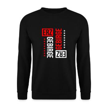 Erzgebirge Heimat Sachsen - Unisex Pullover - Schwarz - Vorne - Alina (178cm) & Michal (187cm)