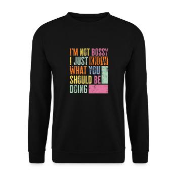 Je ne suis pas autoritaire vintage drôle - Sweat-shirt Unisexe - noir - Devant - Alina (178cm) & Michal (187cm)