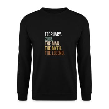 February 2016 The Man The Myth The Legend - Unisex Sweatshirt - black - Front - Alina (178cm) & Michal (187cm)