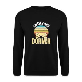 laissez-moi dormir - Sweat-shirt Unisexe - noir - Devant - Alina (178cm) & Michal (187cm)