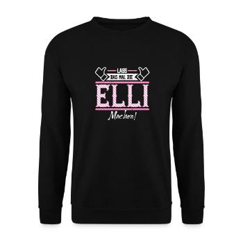 Elli Geschenkidee Geschenk Geburtstag - Unisex Pullover - Schwarz - Vorne - Alina (178cm) & Michal (187cm)