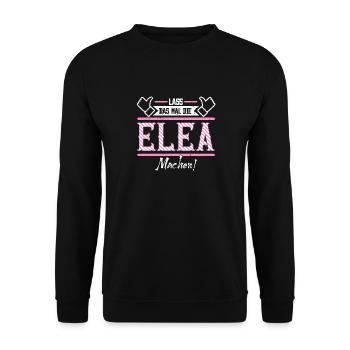 Elea Geschenkidee Geschenk Geburtstag - Unisex Pullover - Schwarz - Vorne - Alina (178cm) & Michal (187cm)