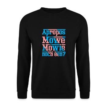 Apropos Möwe Möwie Noch een Platt Spruch - Unisex Pullover - Schwarz - Vorne - Alina (178cm) & Michal (187cm)