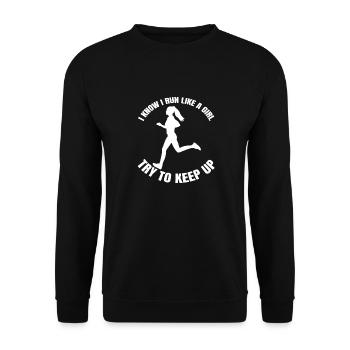 Jogger femme fit jogging course course d'entraînement cardio - Sweat-shirt Unisexe - noir - Devant - Alina (178cm) & Michal (187cm)
