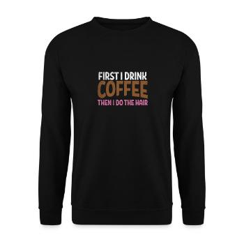 Coiffeur Café Coiffeur - Sweat-shirt Unisexe - noir - Devant - Alina (178cm) & Michal (187cm)