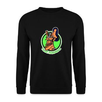 Harmonica style Rat Fink harmoniciste - Sweat-shirt Unisexe - noir - Devant - Alina (178cm) & Michal (187cm)