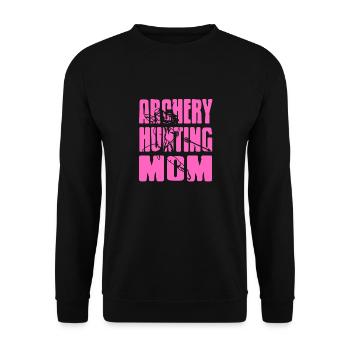 Archery Hunting MOM Cool Retro Hunter MOM T-Shirt - Unisex Pullover - Schwarz - Vorne - Alina (178cm) & Michal (187cm)