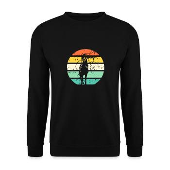 Retro Vintage Game Archery Hunting Designs - Unisex Sweatshirt - black - Front - Alina (178cm) & Michal (187cm)