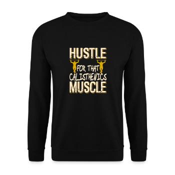 Calisthenics Retro Vintage Calis Athlete - Unisex Sweatshirt - black - Front - Alina (178cm) & Michal (187cm)
