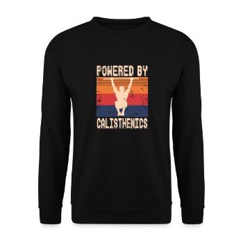 Powered By Calisthenics Retro Calis Athlete - Unisex Sweatshirt - black - Front - Alina (178cm) & Michal (187cm)