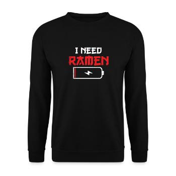 Ich brauche Ramen Japanisches Essen Anime Lustige Nudeln Liebe - Unisex Pullover - Schwarz - Vorne - Alina (178cm) & Michal (187cm)