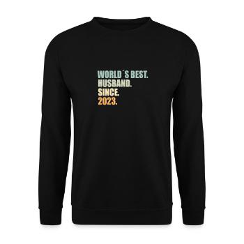 Meilleur mari depuis 2023 1er anniversaire de mariage - Sweat-shirt Unisexe - noir - Devant - Alina (178cm) & Michal (187cm)