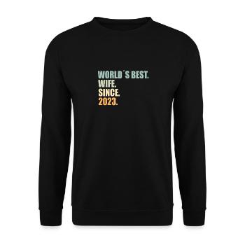 Meilleure épouse depuis 2023 1er anniversaire de mariage - Sweat-shirt Unisexe - noir - Devant - Alina (178cm) & Michal (187cm)