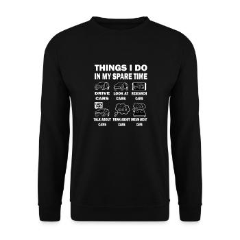Ce que je fais pendant mon temps libre - Sweat-shirt Unisexe - noir - Devant - Alina (178cm) & Michal (187cm)