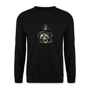 Hund Havanese Hundemotiv - Unisex Pullover - Schwarz - Vorne - Alina (178cm) & Michal (187cm)